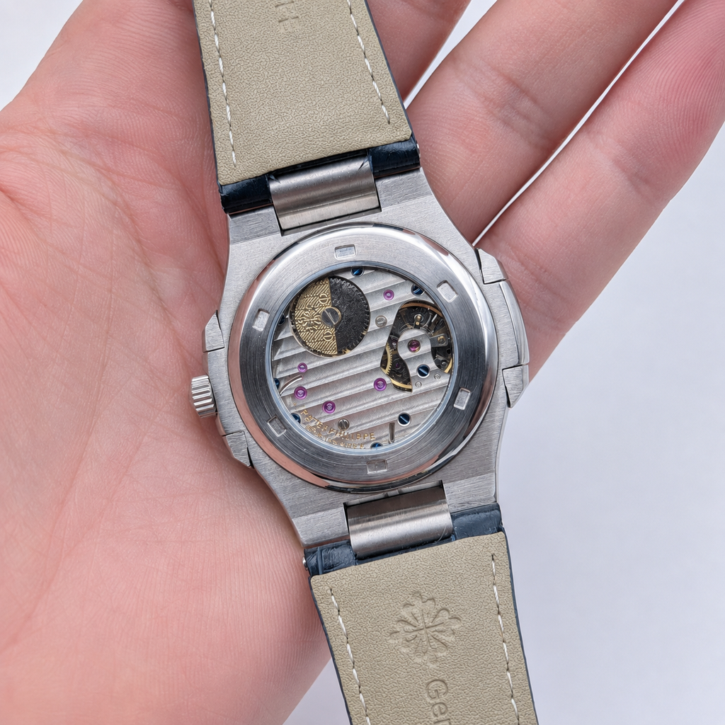 PATEK NAUTILUS CUERO GENUINO AZUL REY