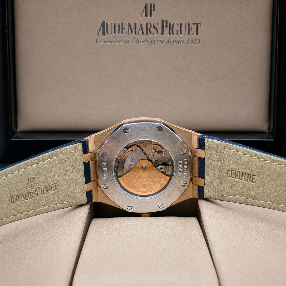 AUDEMARS PIGUET ROYAL OAK CUERO GENUINO AZUL