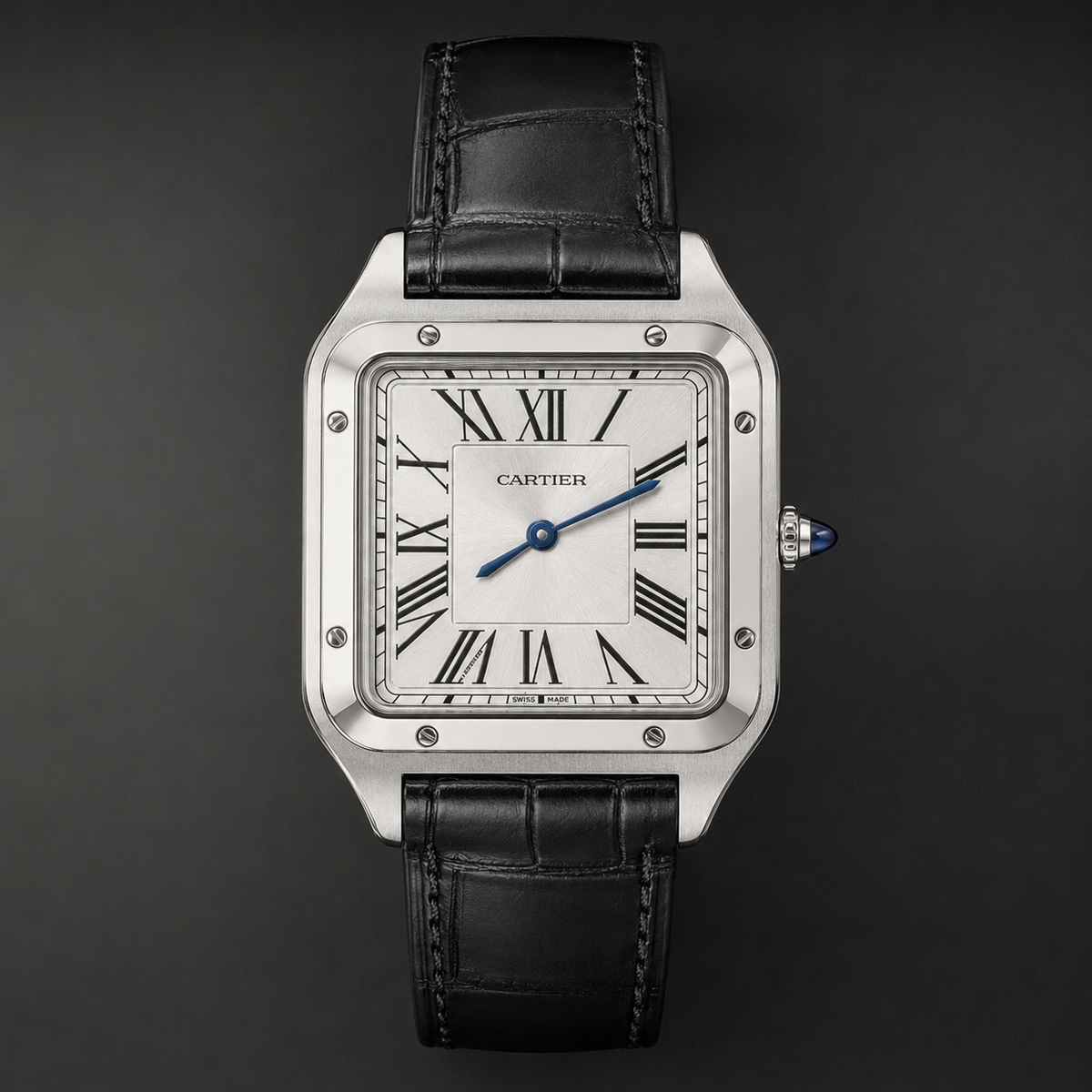 CARTIER SANTOS CUERO GENUINO NEGRO