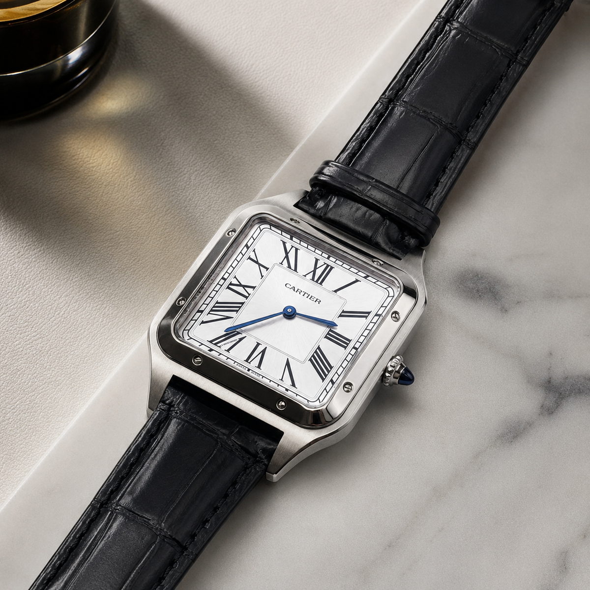 CARTIER SANTOS CUERO GENUINO NEGRO